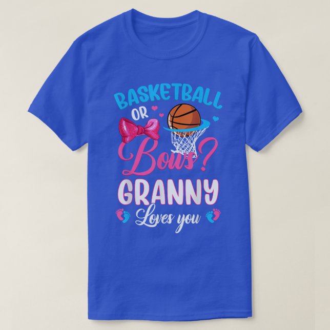 Basketball or Bows GRANNY Loves You Gender Reveal  T Shirt (Design framsida)