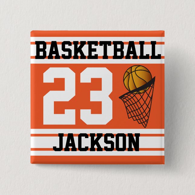 Basketball Orange & White Rand | DIG-text Knapp (Framsida)