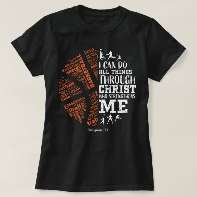Basketball Ord Christian Verse Tonåring Boys Kids T Shirt (Design framsida)