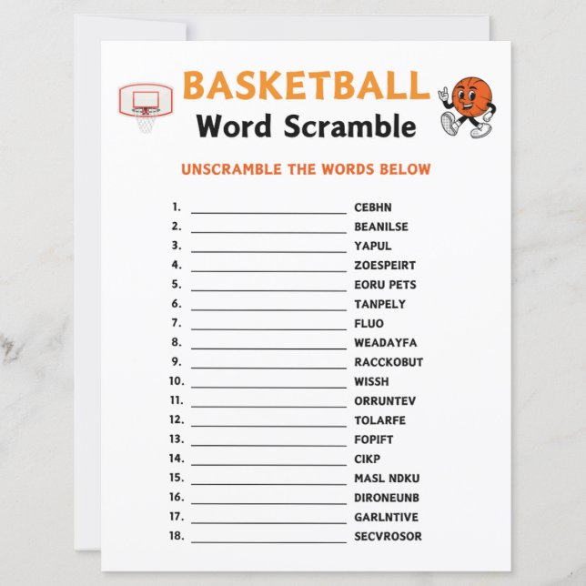 Basketball Ord Scramble Game (Framsida)