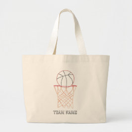 Basketball Outline Teckning canvas-påsar Jumbo Tygkasse