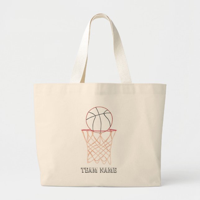 Basketball Outline Teckning canvas-påsar Jumbo Tygkasse (Framsidan)