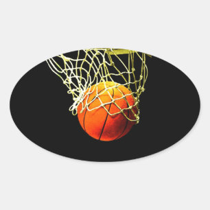 Basketball Oval Stickers Ovalt Klistermärke