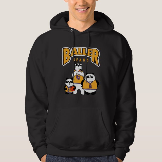 Basketball Panda Bears with Undercover Polar Bear Hoodie (Framsida)