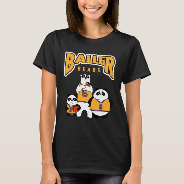Basketball Panda Bears with Undercover Polar Bear T Shirt (Framsida)