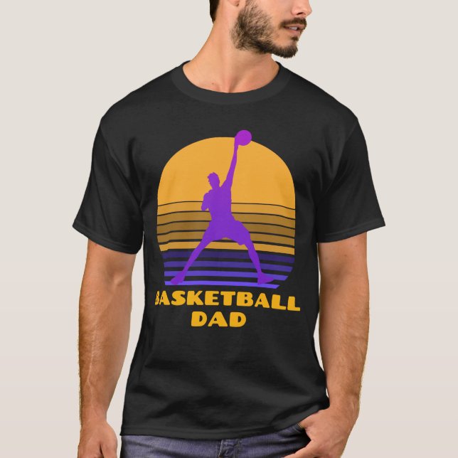 Basketball Pappa Coach Retro Slam dunk T Shirt (Framsida)