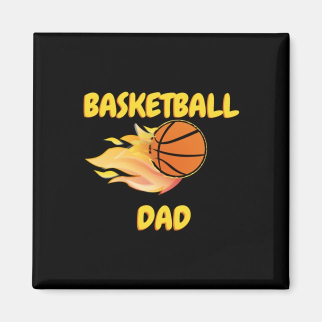 Basketball Pappa Fiery Basketball Gift-design Magnet (Framsidan)
