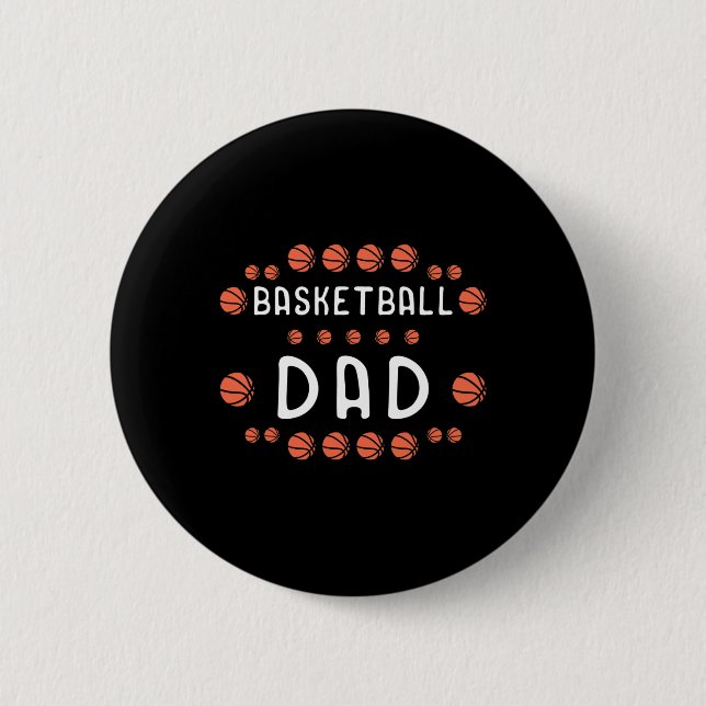 Basketball Pappa Fläkt Bästa pappa Aldrig Hooper Knapp (Framsida)