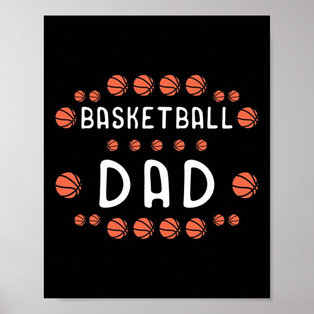 Basketball Pappa Fläkt Bästa pappa Aldrig Hooper Poster (Framsidan)