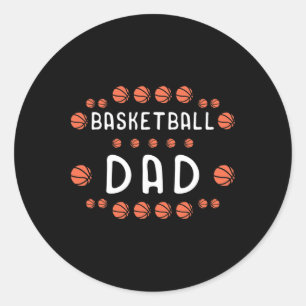Basketball Pappa Fläkt Bästa pappa Aldrig Hooper Runt Klistermärke