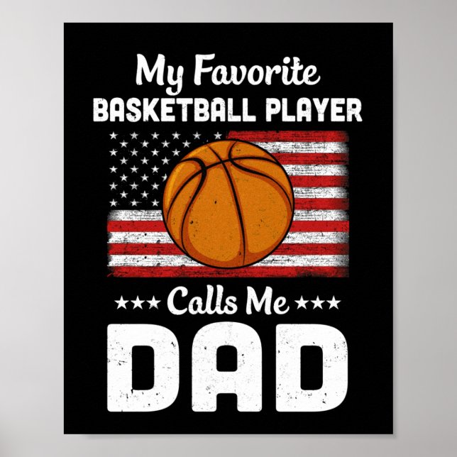 Basketball Pappa Mina favoritspelare i basketboll Poster (Framsidan)
