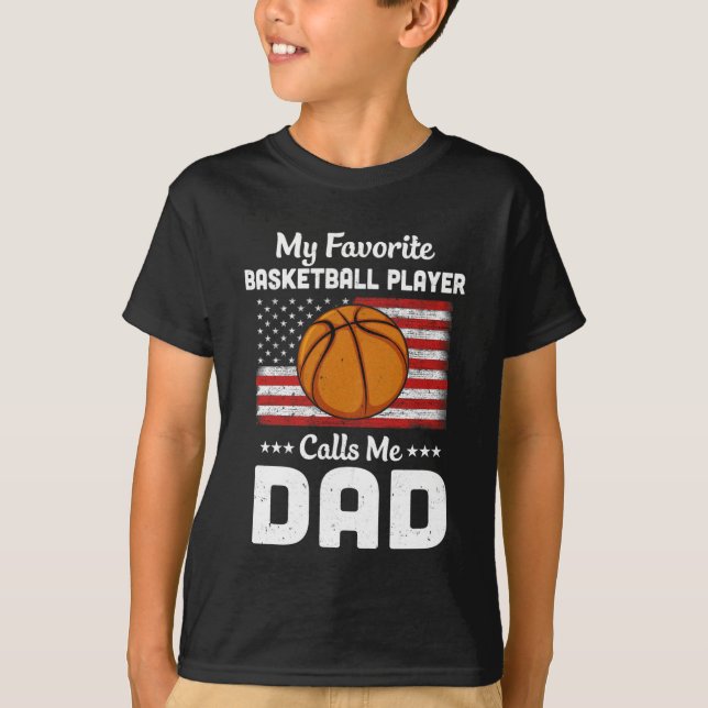Basketball Pappa Mina favoritspelare i basketboll T Shirt (Framsida)