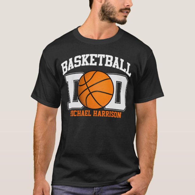 Basketball Pappa (mörk) Tee Shirt (Framsida)