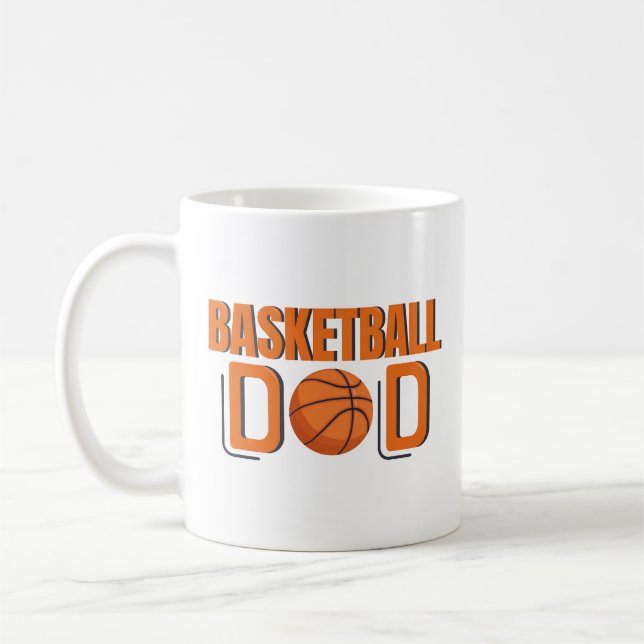 Basketball Pappa Orange boll Sportfantast Kaffemugg (Vänster)