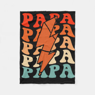 Basketball Pappa Pappa Retro Groovy Blixt Fa Fleecefilt