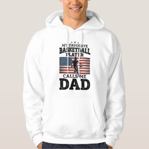 Basketball Pappa Patriotisk Vintage Gravyr T-Shirt Hoodie