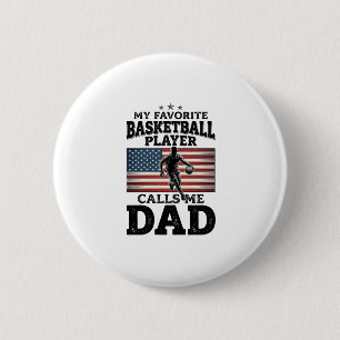 Basketball Pappa Patriotisk Vintage Gravyr T-Shirt Knapp