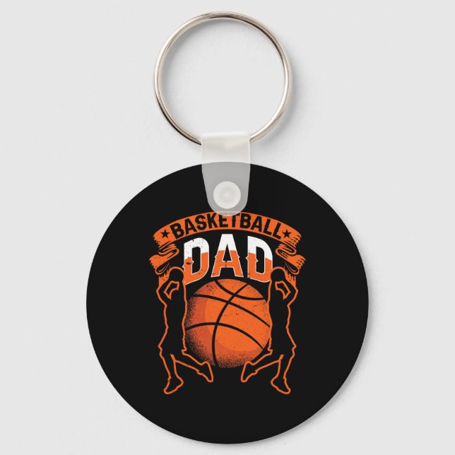 Basketball Pappa Player Coach Match Team Far Dadd Nyckelring (Framsida)
