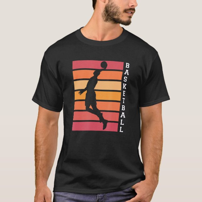 Basketball Pappa Player Dunking Basketball Ring Te T Shirt (Framsida)