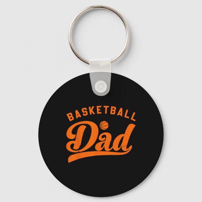 Basketball Pappa presenterar pappa Basketball Fars Nyckelring (Framsida)