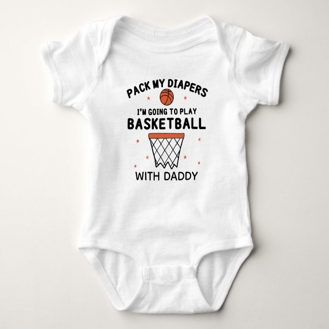 Basketball Pappa | Rolig Basket Födelsedag T Shirt (Framsida)