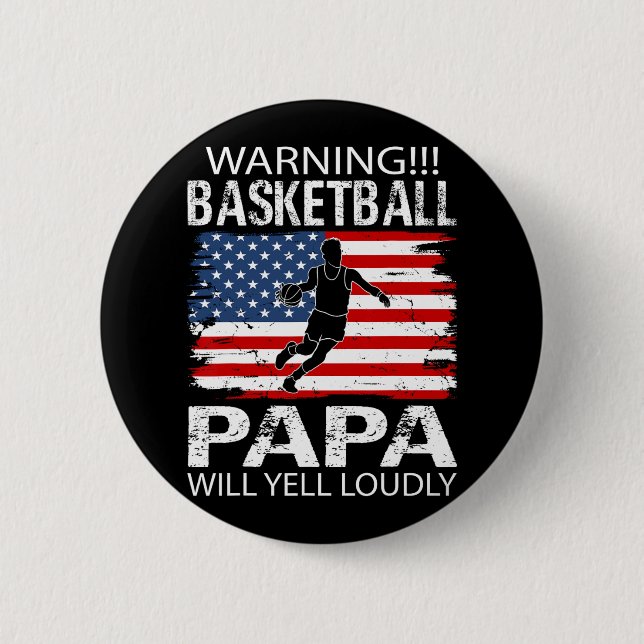 Basketball Pappa Ropa Rolig Basketball Pappa  Knapp (Framsida)
