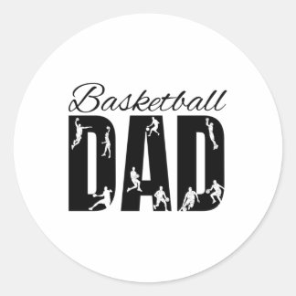 Basketball Pappa Runt Klistermärke