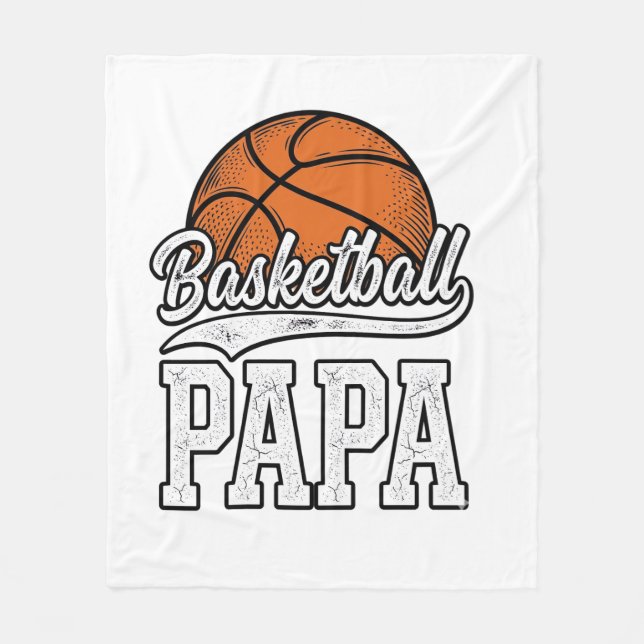 Basketball Pappa Vintage Gravyr T-Shirt Design_1 Fleecefilt (Framsidan)