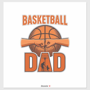 Basketball Pappa Vintage Gravyr Tröja Design_1 Klistermärken