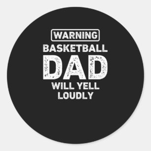 Basketball Pappa Yell Louely Basketball D Runt Klistermärke