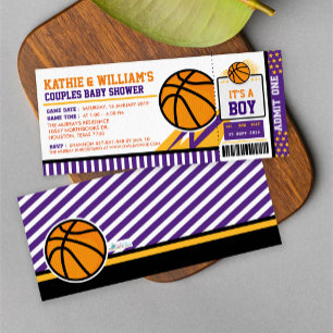 Basketball Par Baby Shower-inbjudan Inbjudningar
