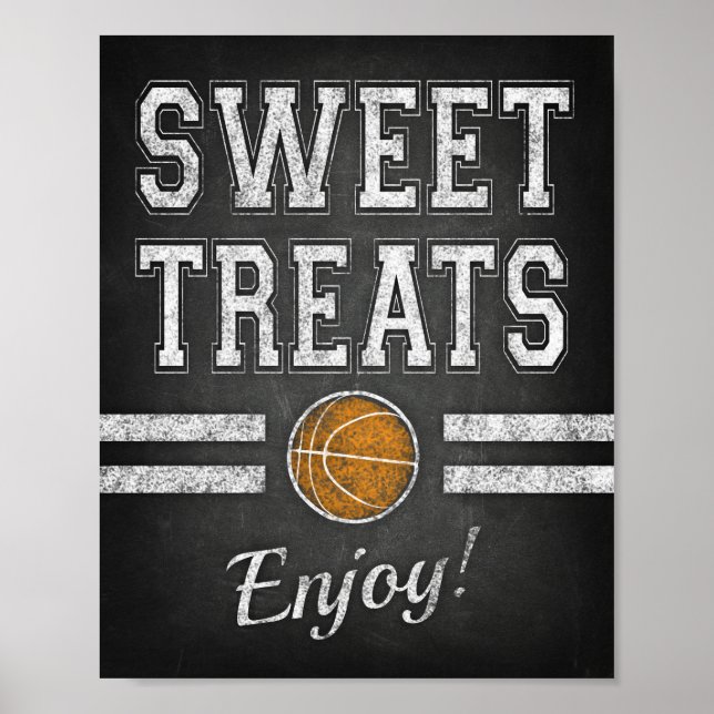 Basketball Party SWEET-FÖRDRAGEN. Skriv ut signatu Poster (Framsidan)
