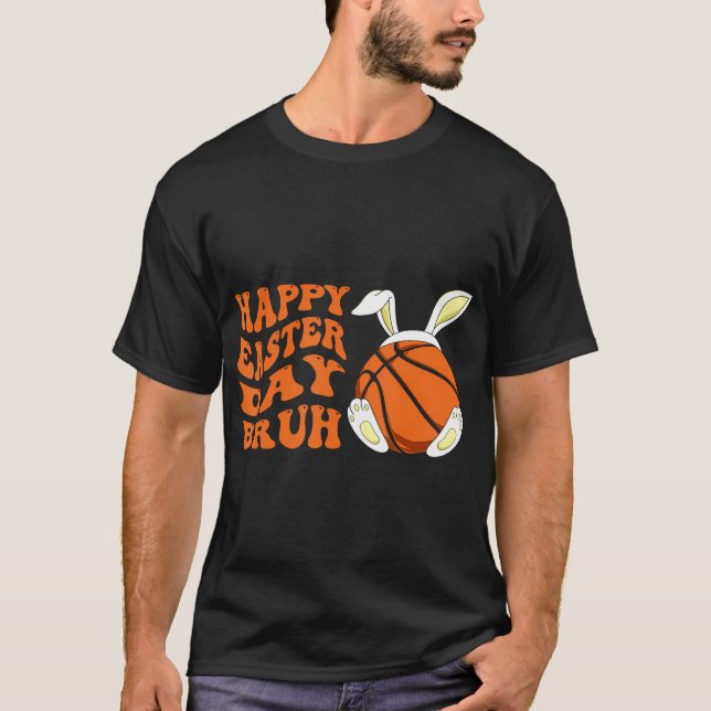 Basketball Påsk Rabbit Bunny Glad påsk Dag Br T Shirt (Framsida)