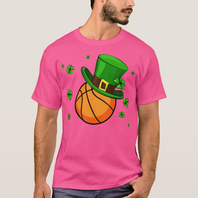 Basketball Patrick's Day Hat T Shirt (Framsida)