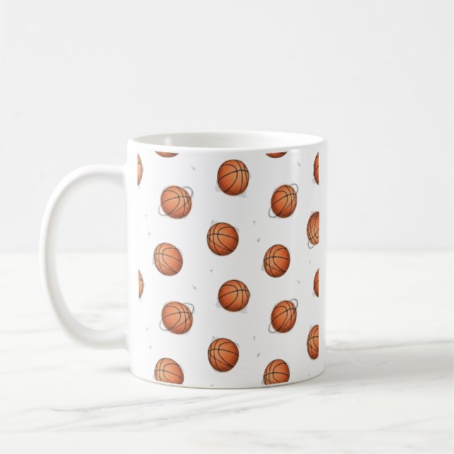 Basketball Pattern Coffee Mug Kaffemugg (Vänster)