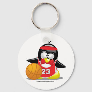 Basketball Penguin Nyckelring