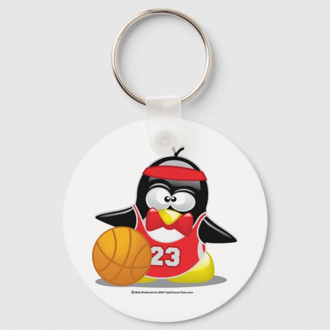 Basketball Penguin Nyckelring (Framsida)