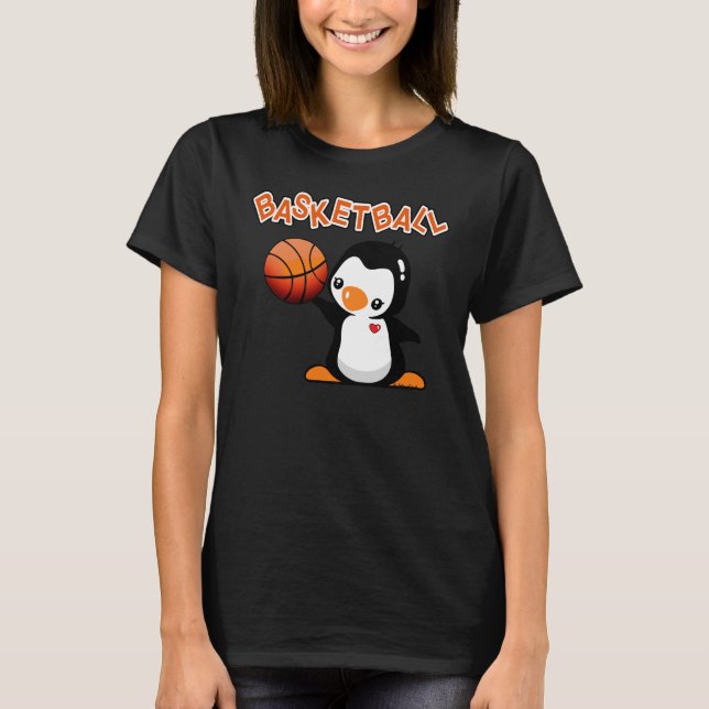 Basketball Penguin T Shirt (Framsida)