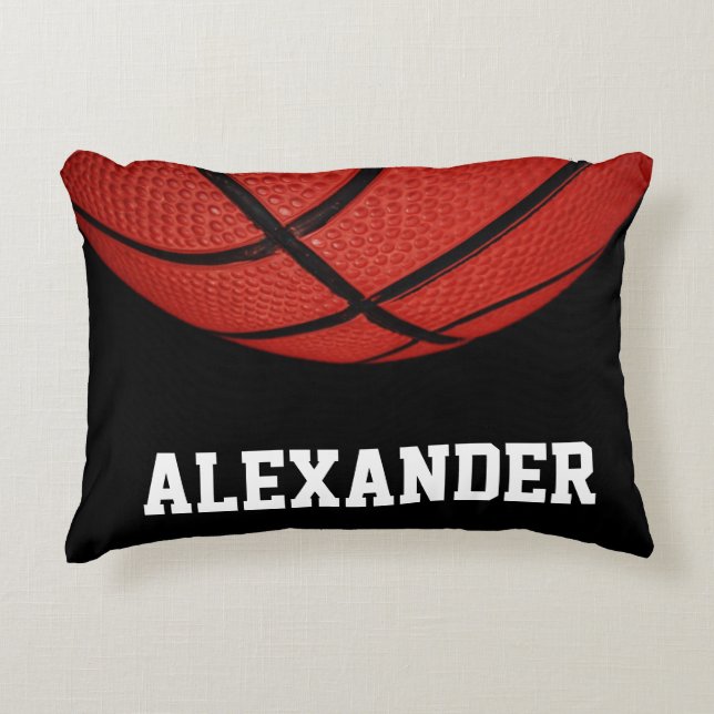 Basketball Personlig med namn och nummer Prydnadskudde (Framsidan)