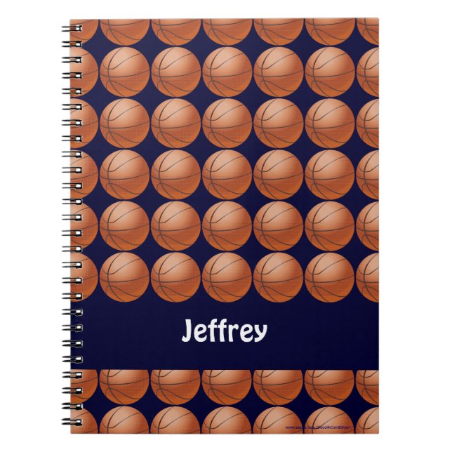 Basketball Personlig Namn Spiral Anteckningsbok Med Spiral (Framsidan)