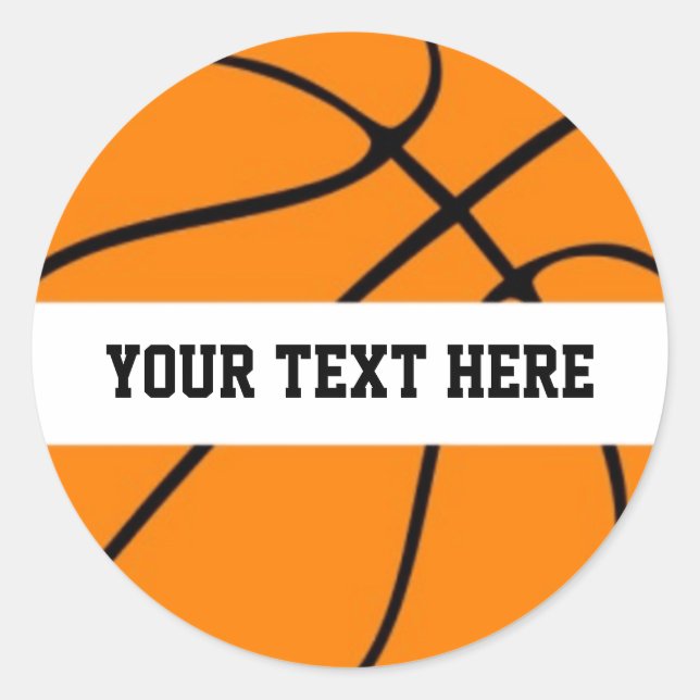 Basketball-Personlig Runt Klistermärke (Framsida)
