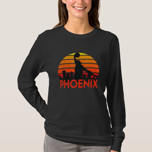 Basketball Phoenix Arizona Skyline T Shirt (Framsida)
