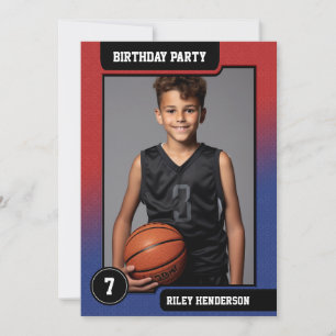 Basketball Photo Cards Boys-Födelsedagsfest Inbjudningar