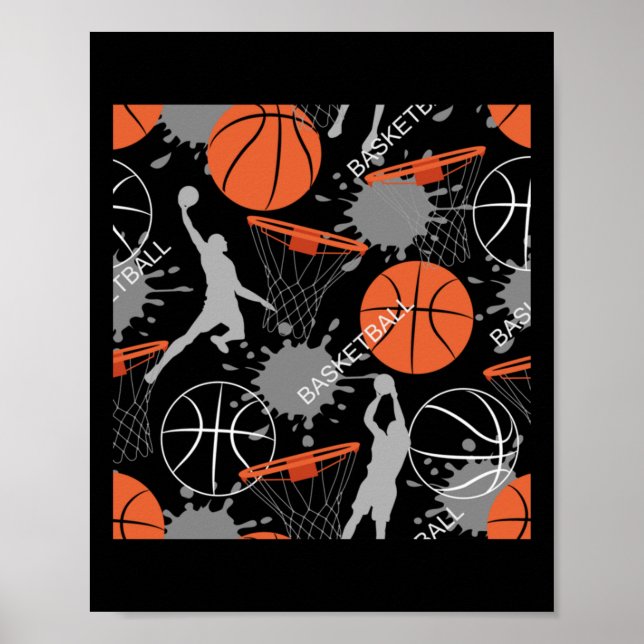 Basketball Play Mönster Poster (Framsidan)