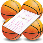 Basketball Playbook Red | Anteckningsblock<br><div class="desc">Det här anteckningsblocket innehåller 40 sidor av Basketball Playbook-sidor,  med några linjer att anteckna,  i rött på en vit bakgrund med en söt basket - för tränare,  spelare eller en speciell gåva till en basketbollfanatisk.</div>