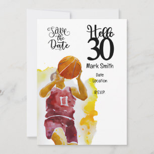 Basketball Player 30års födelsedag Inbjudningar
