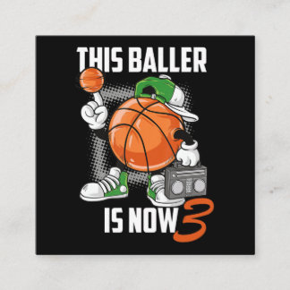 Basketball Player 3 år gammal Fyrkantigt Visitkort