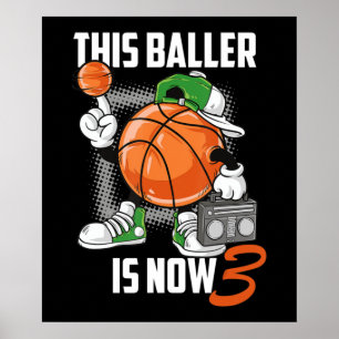 Basketball Player 3 år gammal Poster