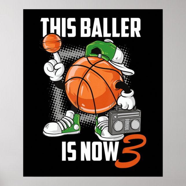 Basketball Player 3 år gammal Poster (Framsidan)