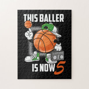 Basketball Player 5:e födelsedagen - fem år gammal Pussel